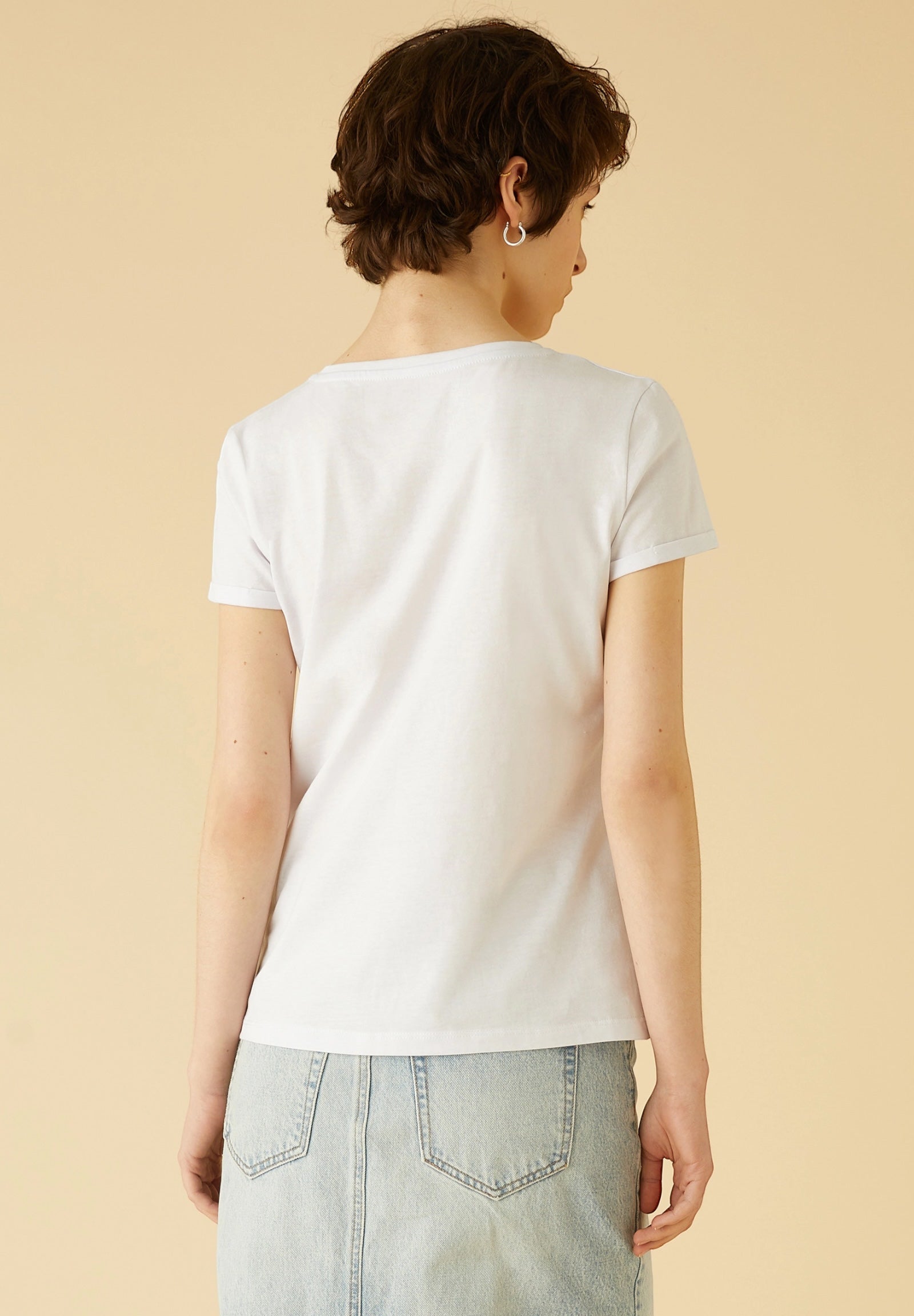T-Shirt Cuffia Bianco