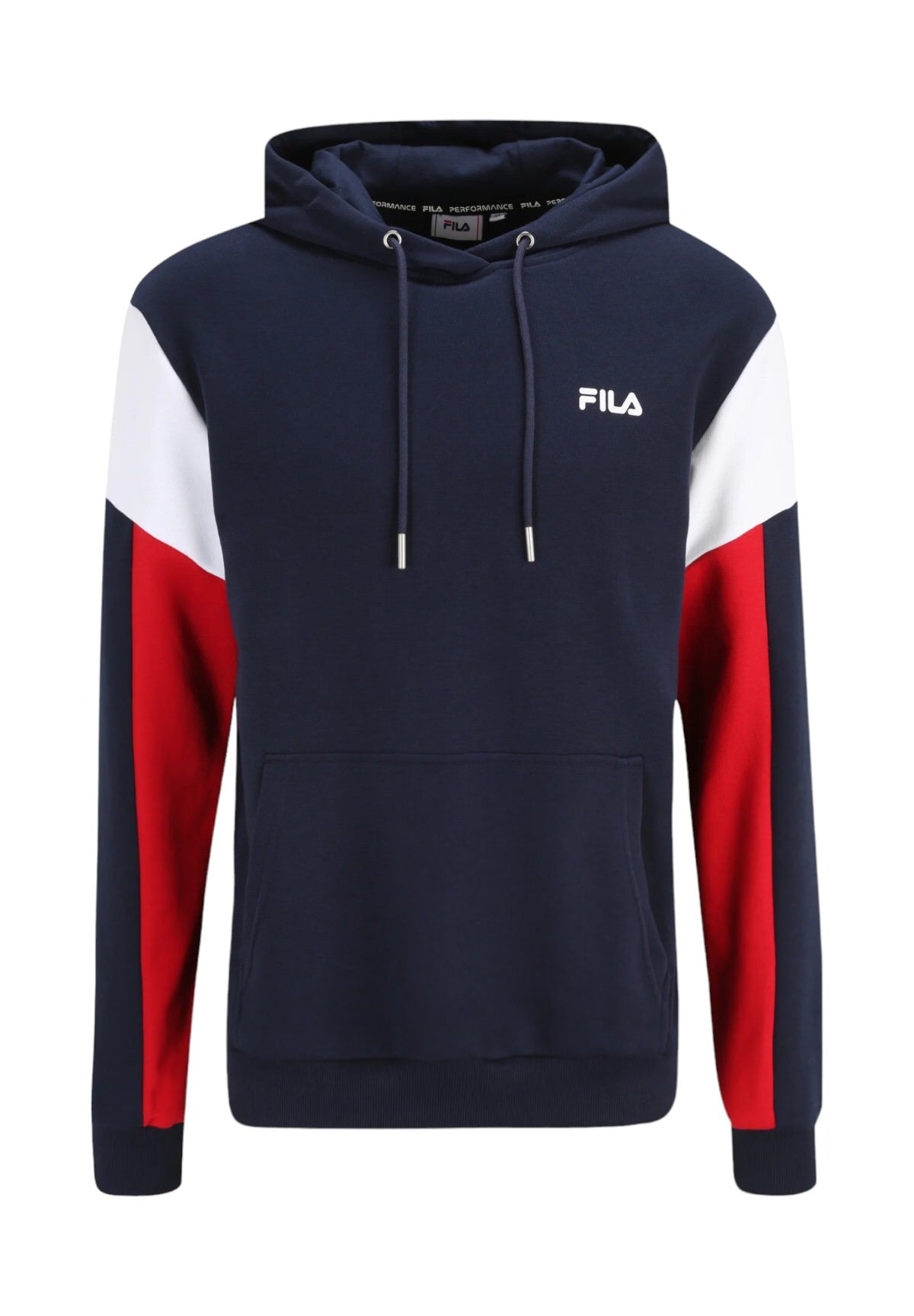 Felpa Pullover Con Cappuccio Fam0622 Black Iris, Bright White, tr