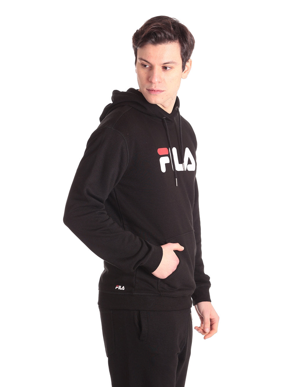 Felpa Pullover Con Cappuccio Fau0068 Black