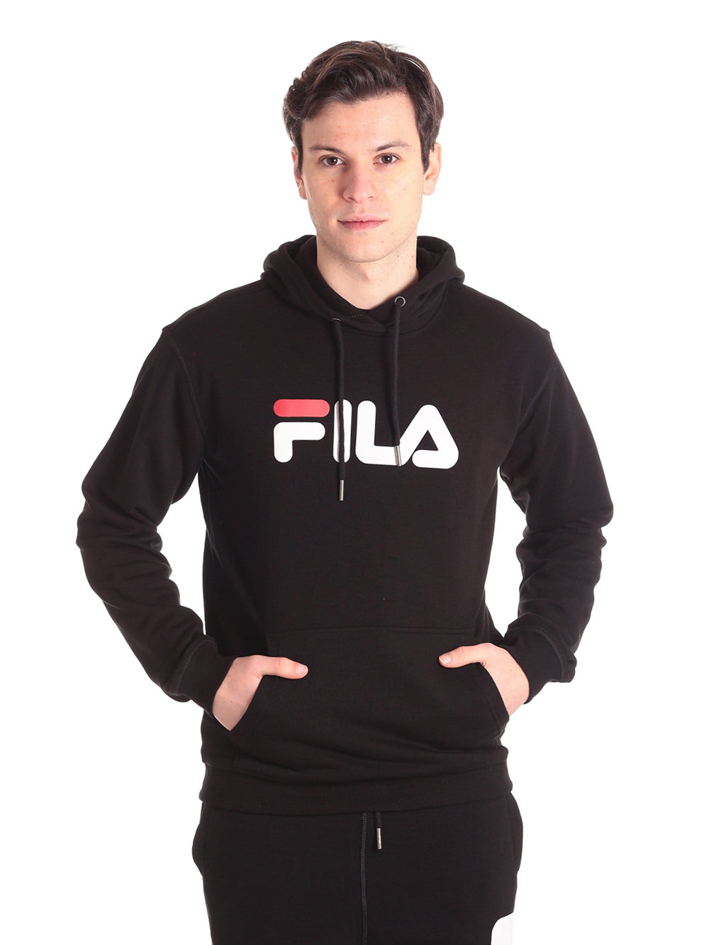 Felpa Pullover Con Cappuccio Fau0068 Black