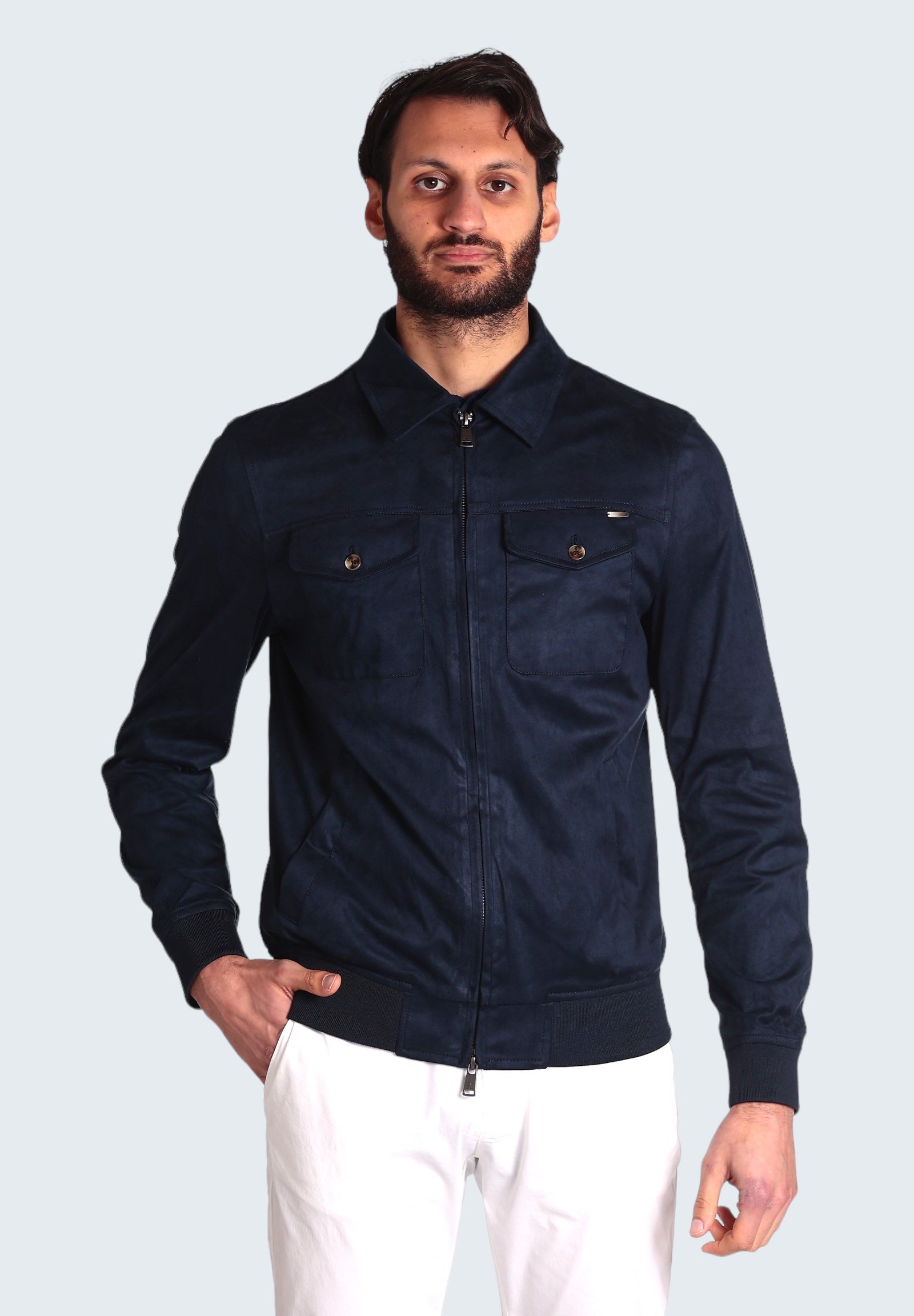 Giacca In Pelle Gl9786 Blue