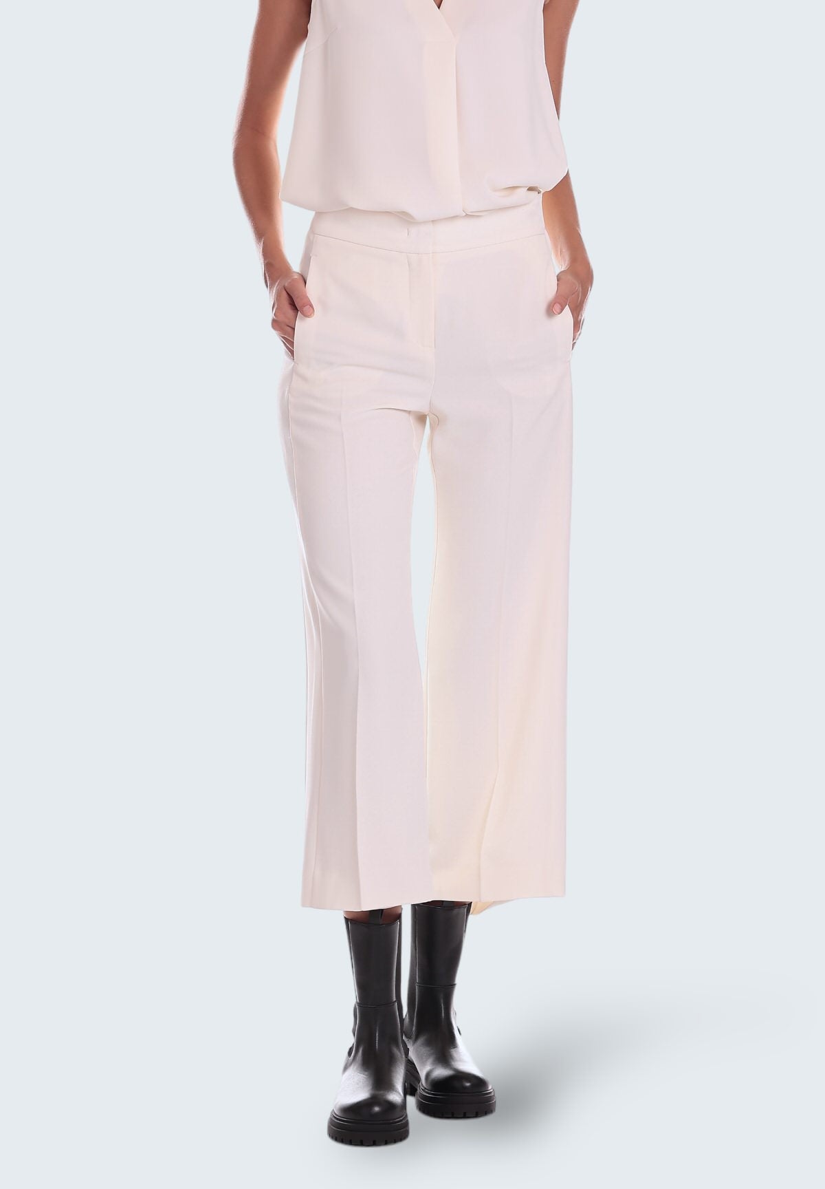 Grace White Wool Trousers