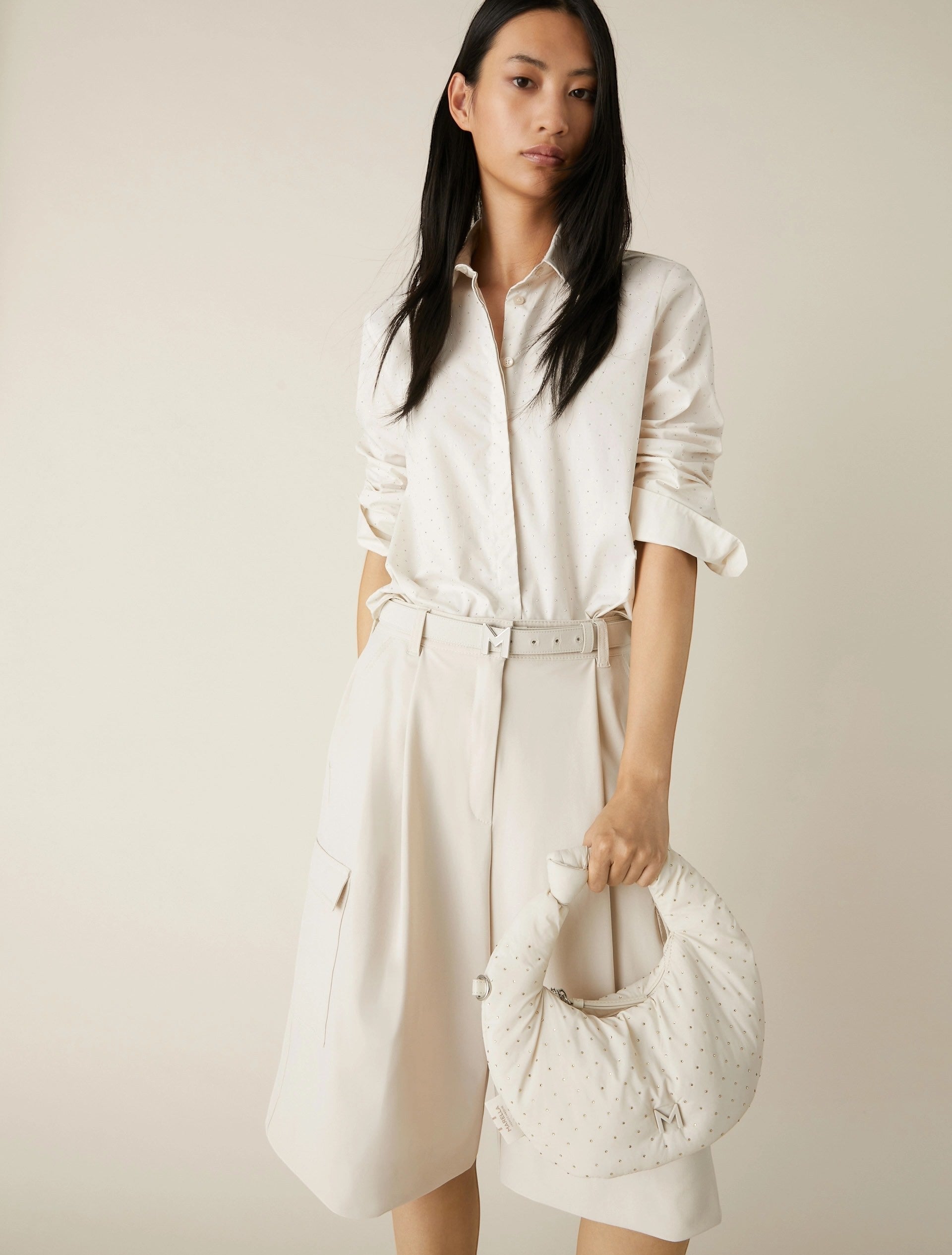 Orense White Wool Long Sleeve Shirt