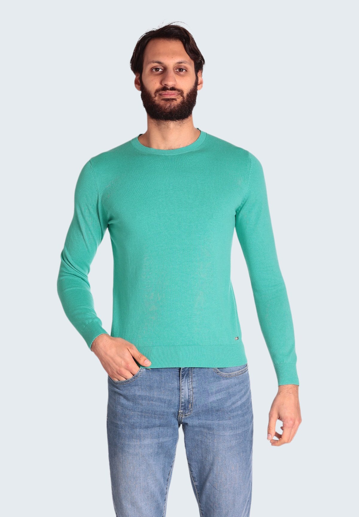 Maglione Girocollo Mk10001 Verde Acqua