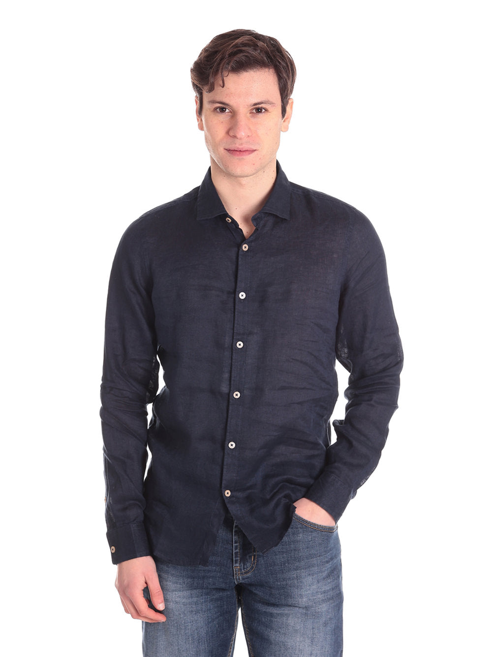 Camicia A Maniche Lunghe Mk13003 Blue