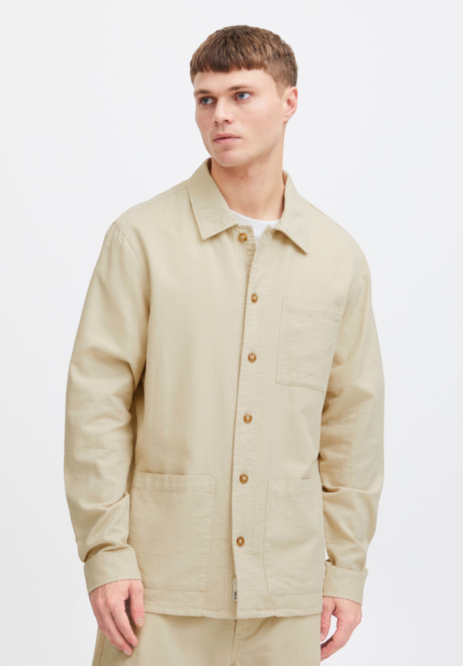 Solid Camicia Overshirt 21108205 Oatmeal