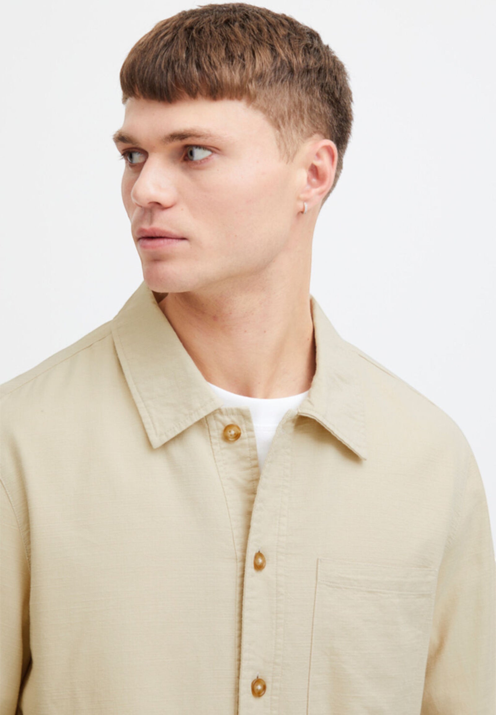 Solid Camicia Overshirt 21108205 Oatmeal