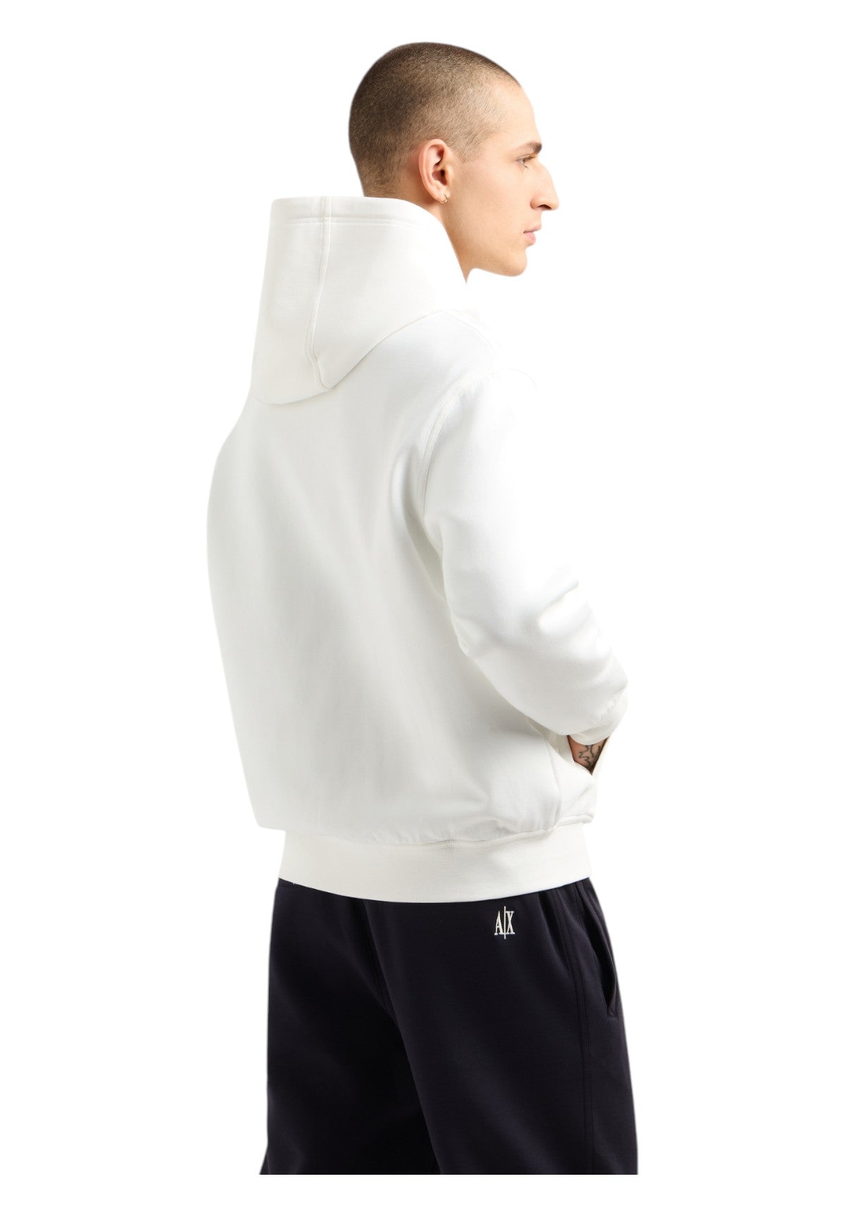 Felpa FulL-Zip Con Cappuccio Xm000371 Off White