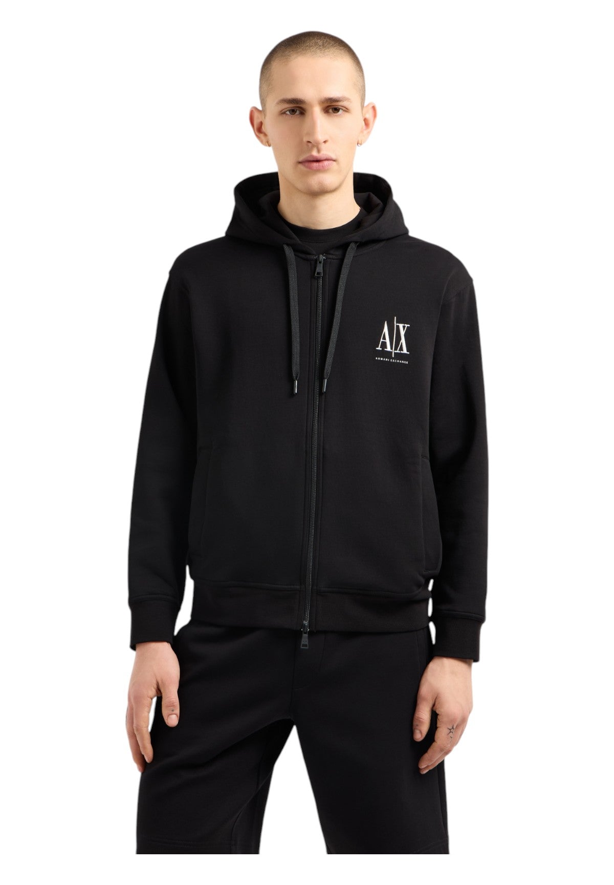 Felpa FulL-Zip Con Cappuccio Xm000371 Black