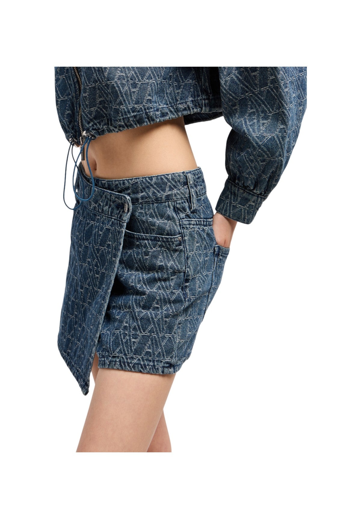 Shorts Xw000555 Blue Denim Monogram