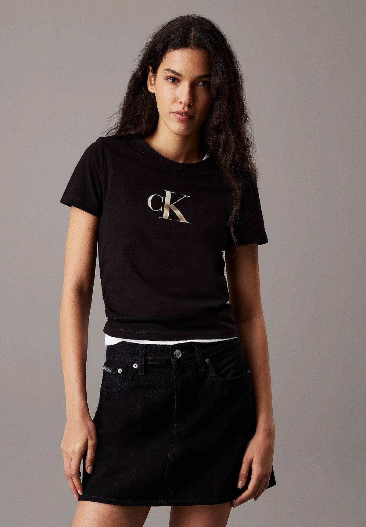 T-shirt con Stampa Gradient Ck Slim Tee J20J224982 CK Black