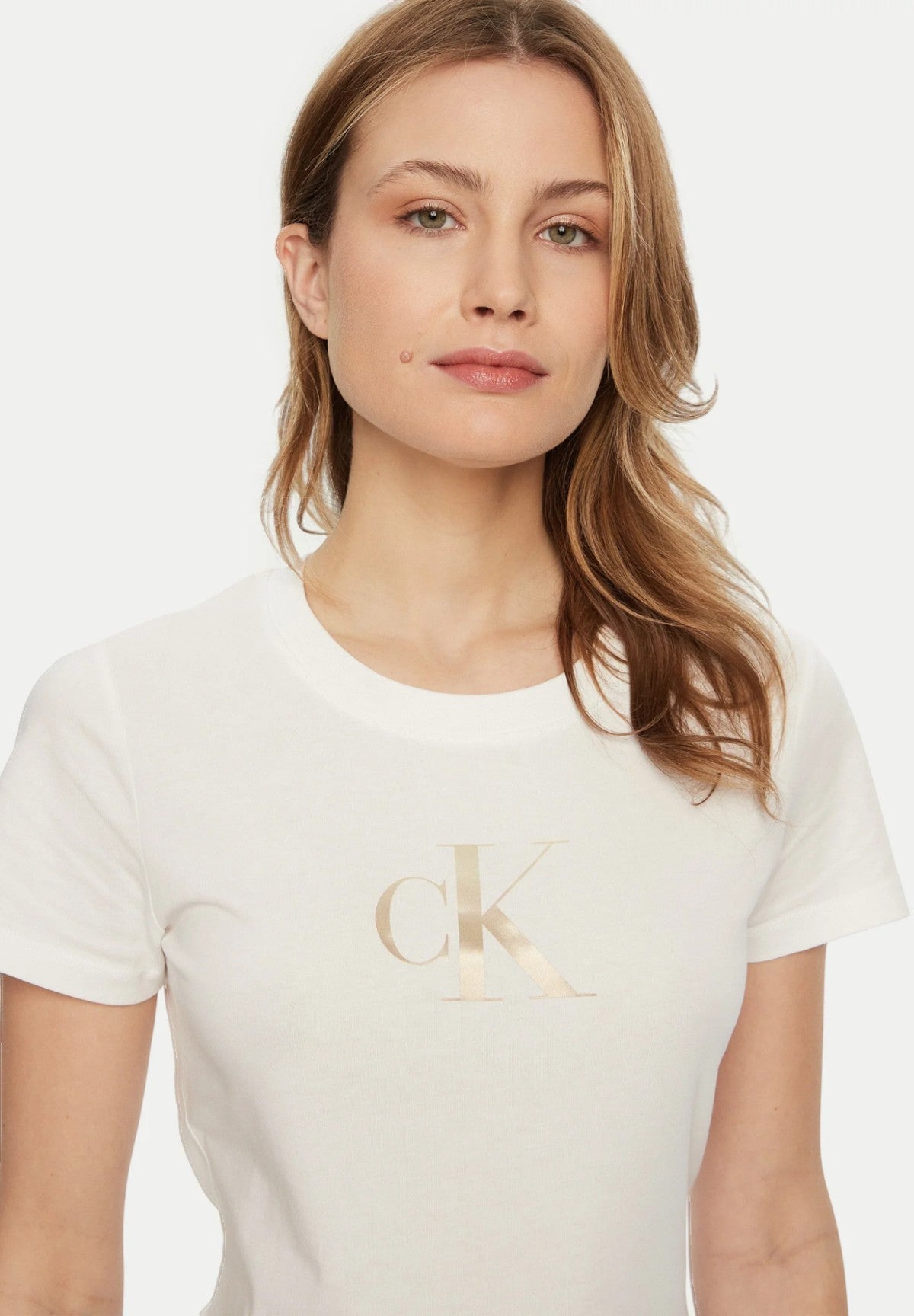 T-shirt con Stampa Gradient Ck Slim Tee J20J224982 Bright White