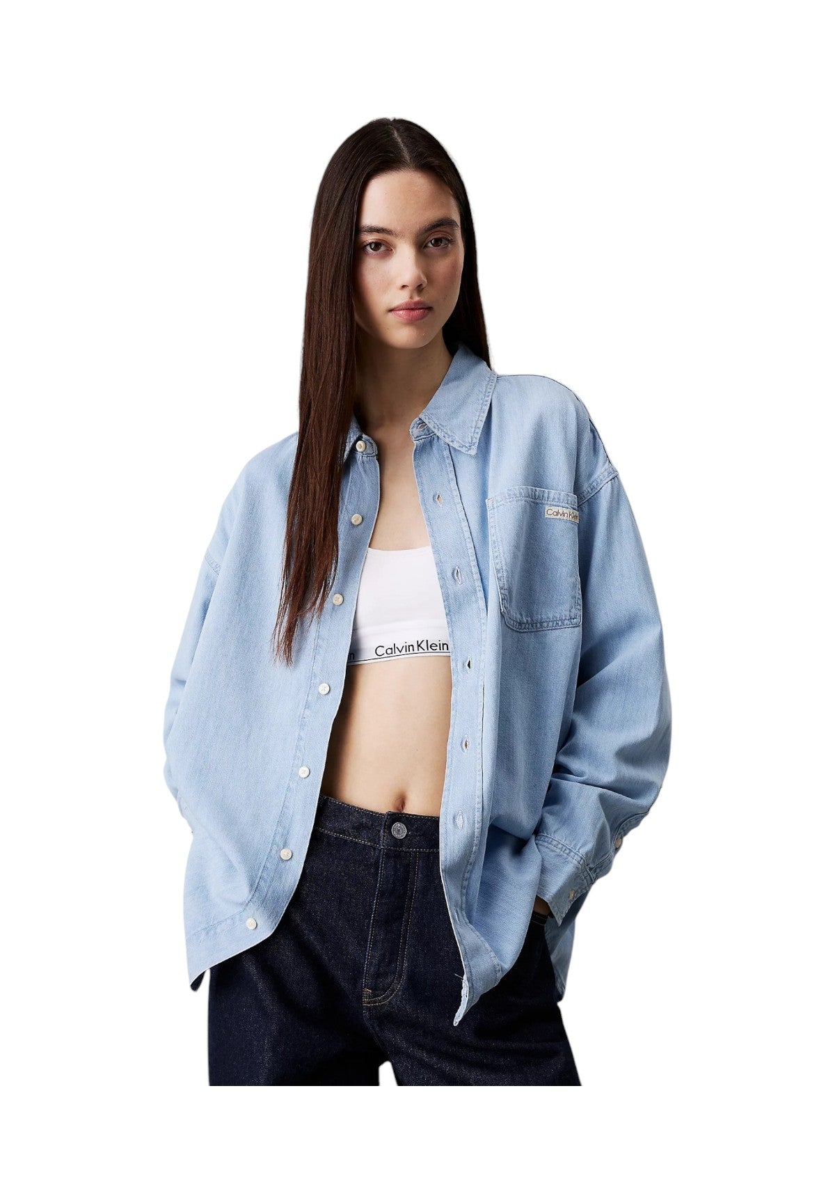 Camicia di Jeans Oversized Ls Denim S J20J225010 Denim Light