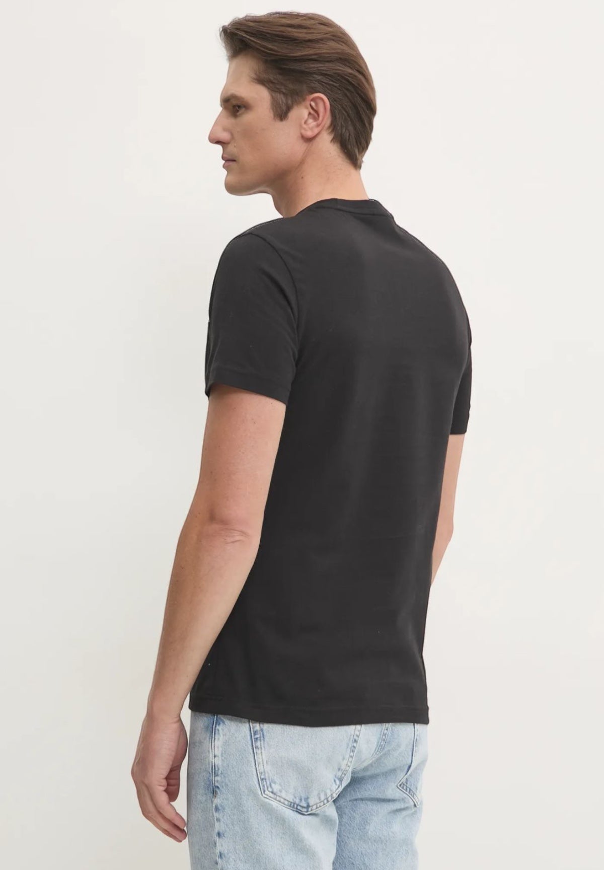 T-shirt con Stampa Split Line Logo T-Sh K10K113802 CK Black