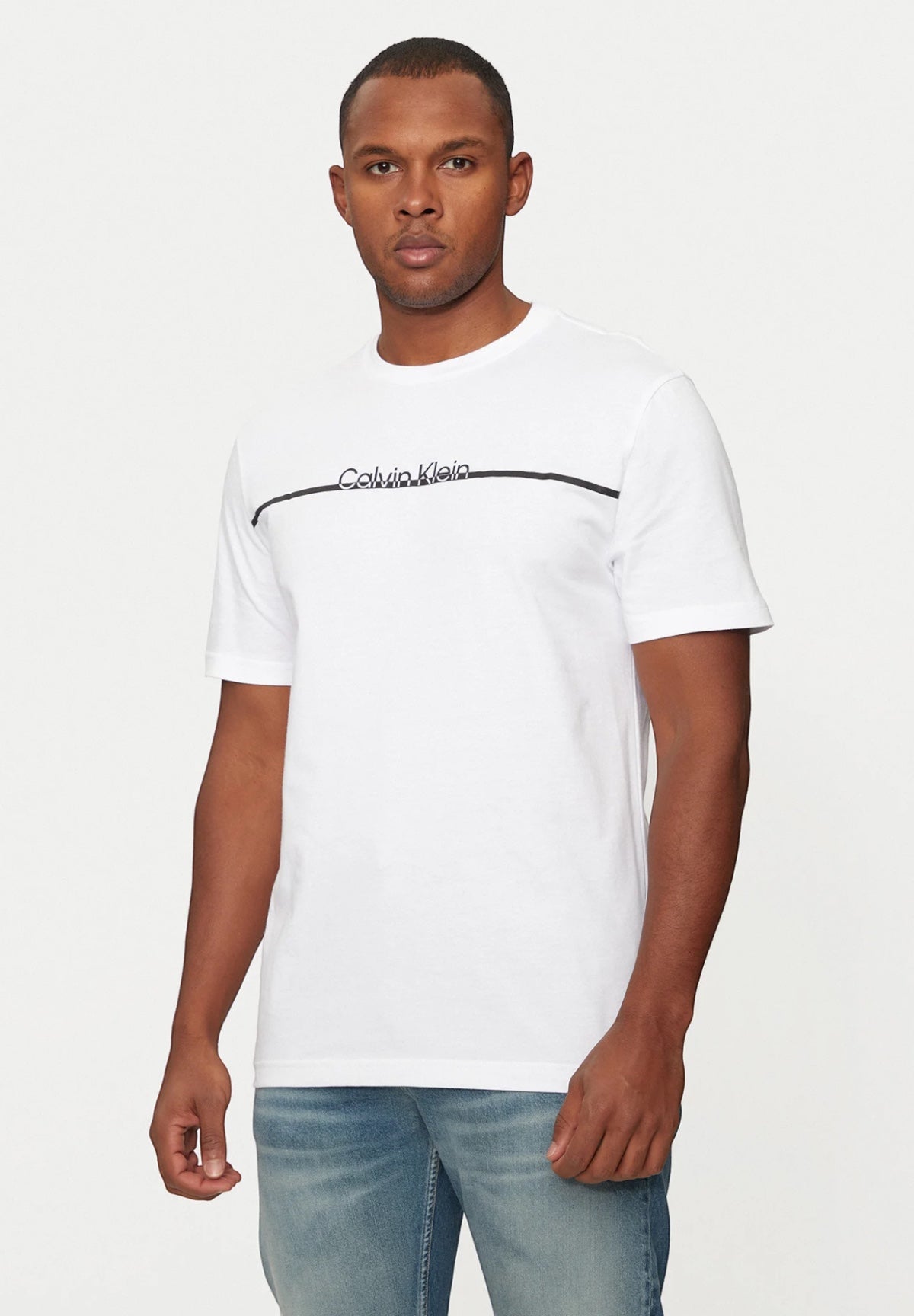 T-shirt con Stampa Split Line Logo T-Sh K10K113802 Bright White