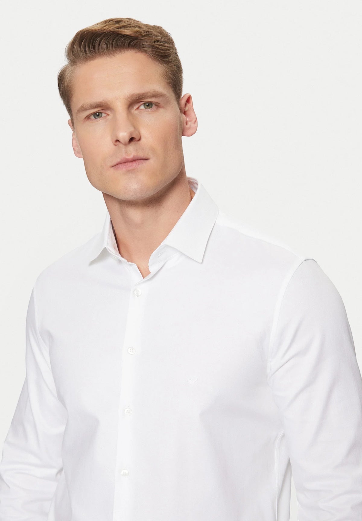 Camicia a Maniche Lunghe Twill Contrast Colla K10K113851 Bright White