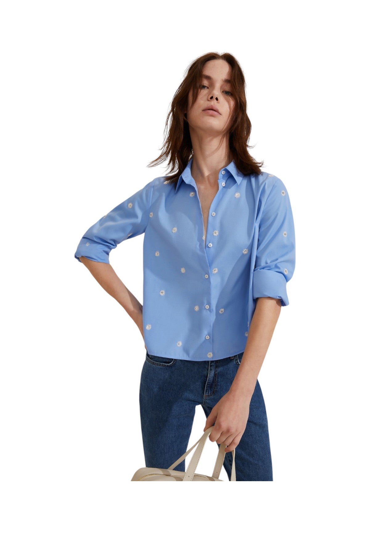 Camicia A Maniche Lunghe Canore Azzurro Intenso