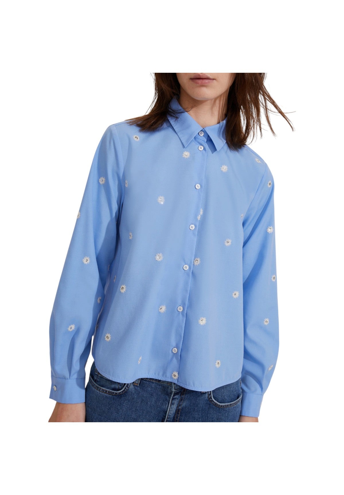 Camicia A Maniche Lunghe Canore Azzurro Intenso