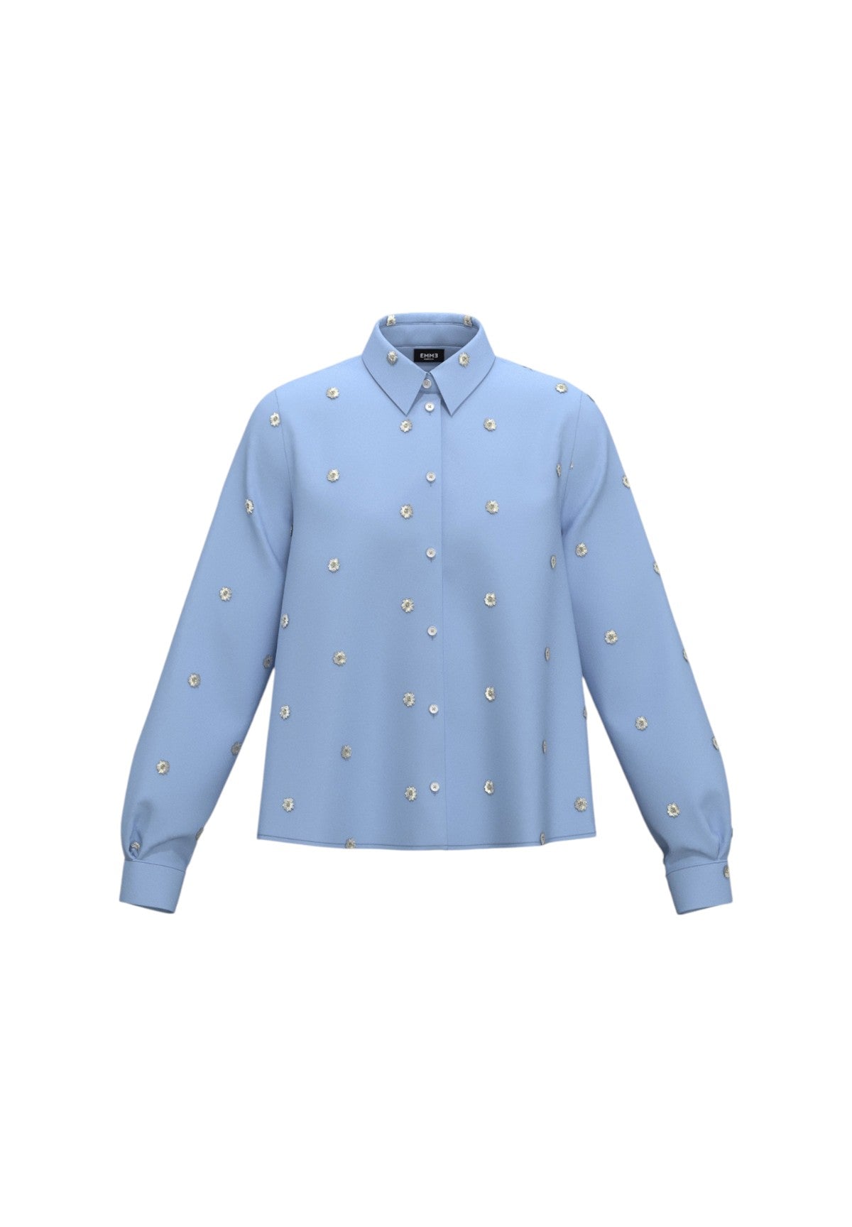 Camicia A Maniche Lunghe Canore Azzurro Intenso