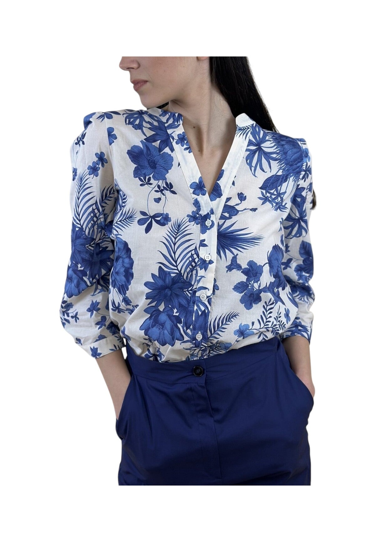 Camicia A Maniche Lunghe Iolanda Blu Copiativo