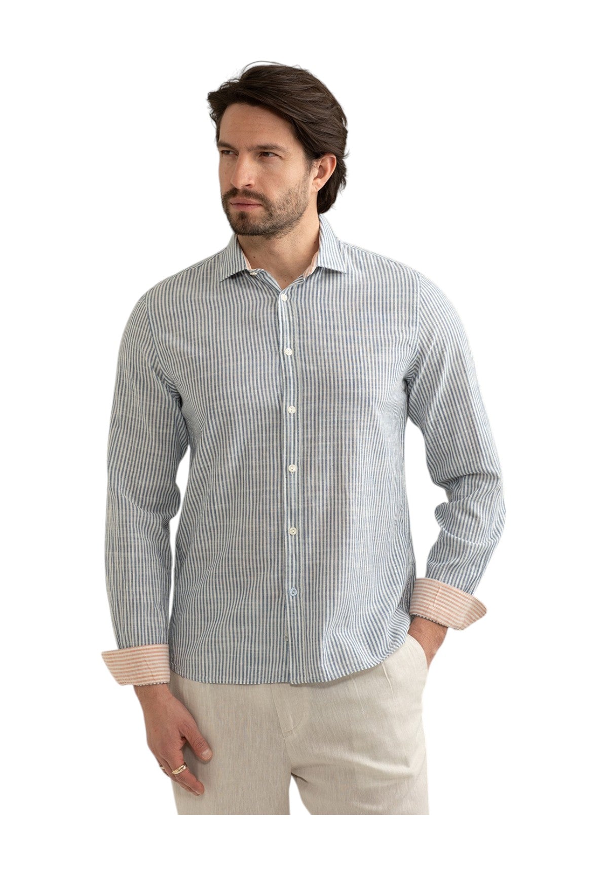 Camicia A Maniche Lunghe Fm25s07ct Blue