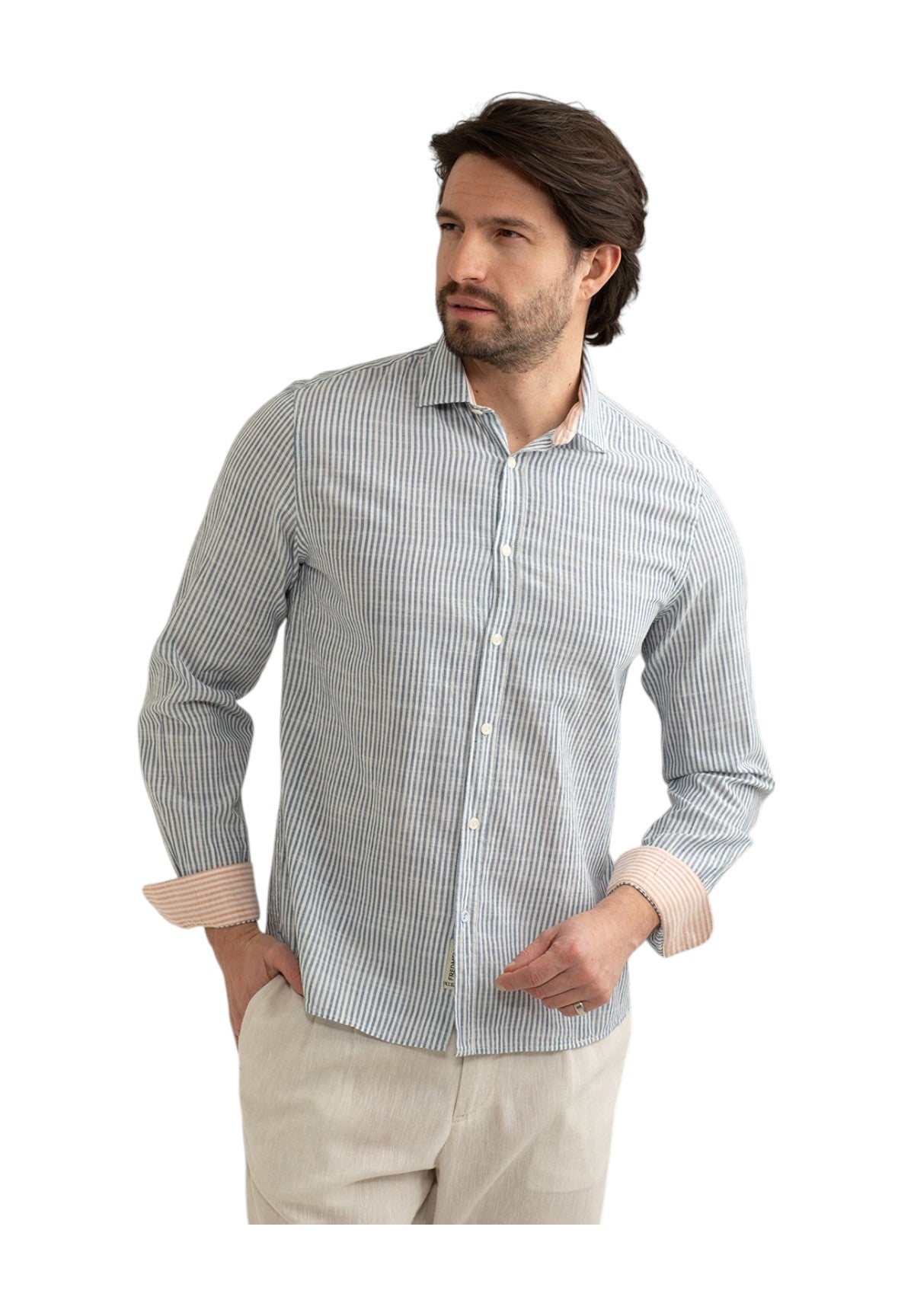 Camicia A Maniche Lunghe Fm25s07ct Blue