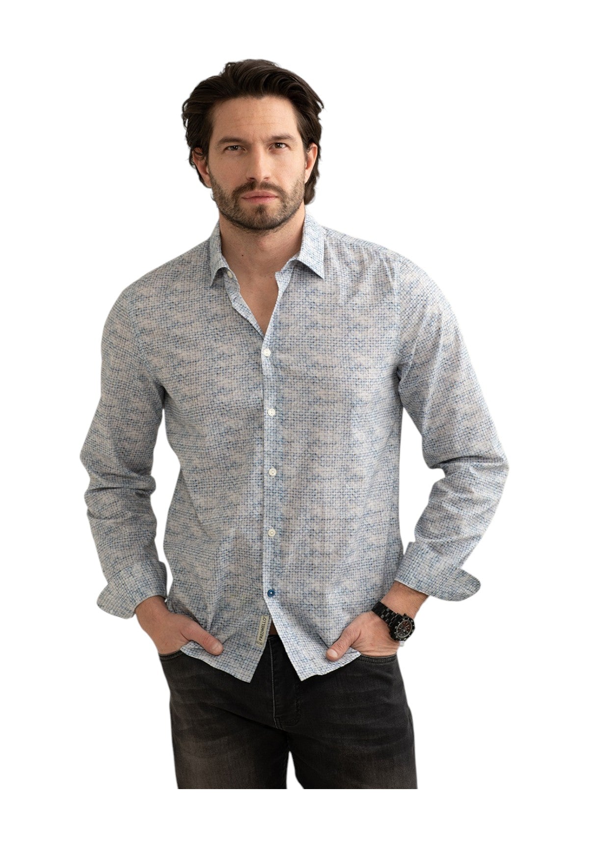 Camicia A Maniche Lunghe Fm25s11cs Light Blue