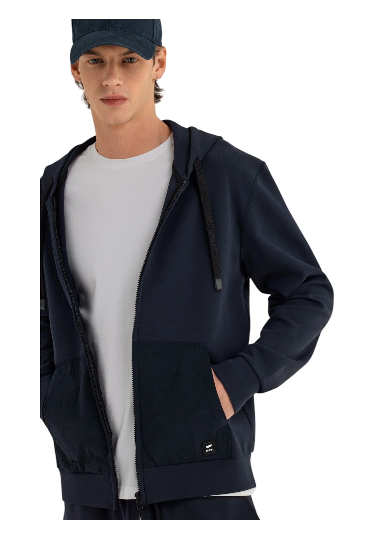 Felpa FulL-Zip Con Cappuccio B0256 Deep Well