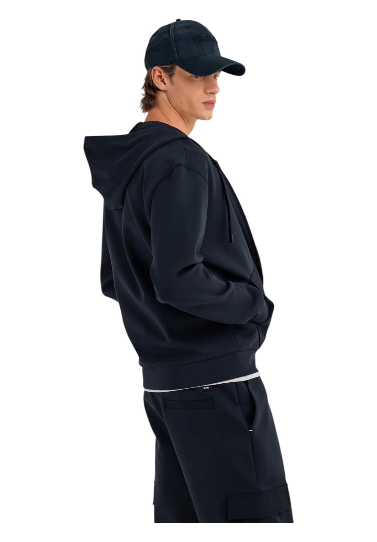 Felpa FulL-Zip Con Cappuccio B0256 Deep Well