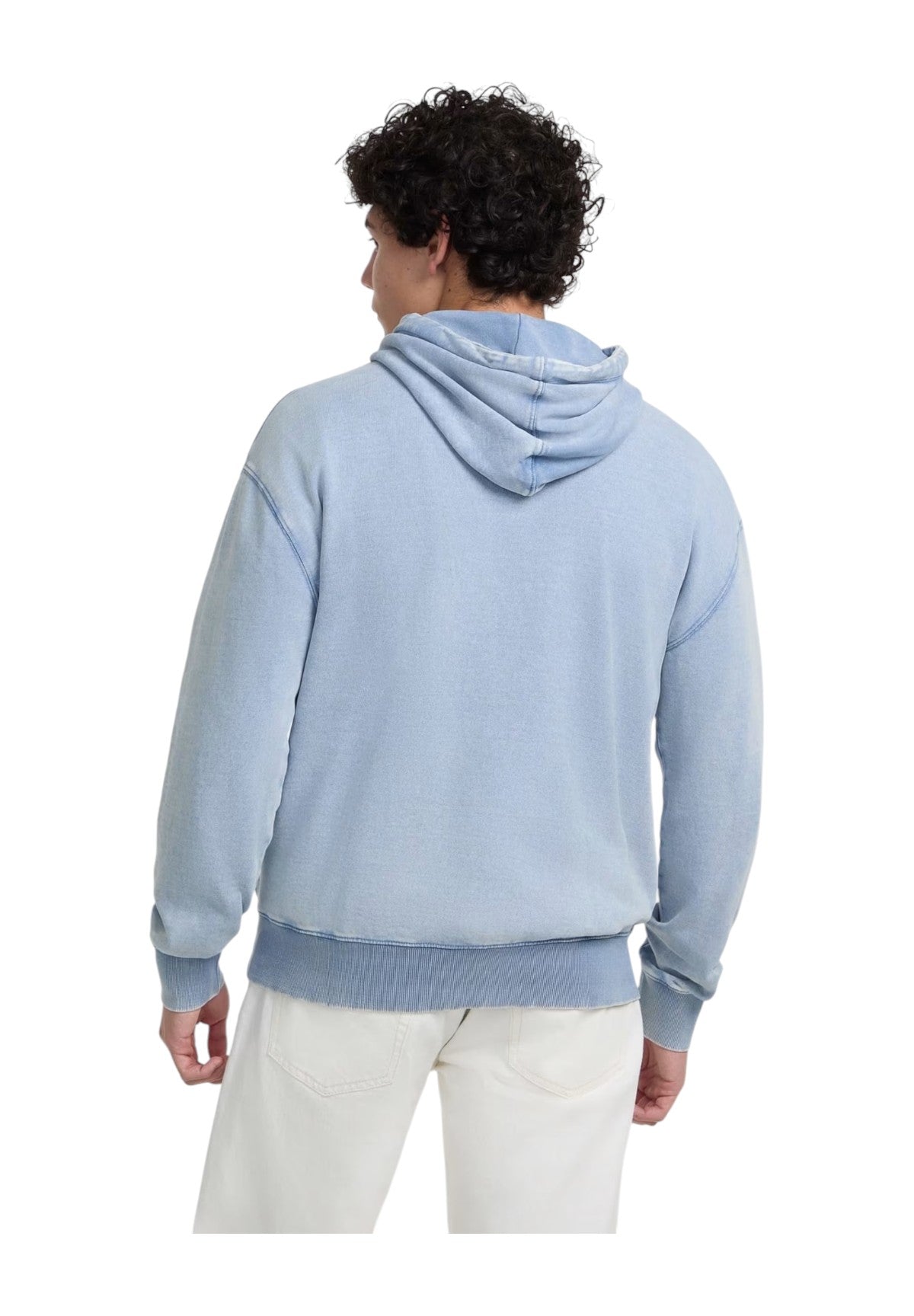 Felpa Pullover Con Cappuccio M5gq23 Indi Light Wash