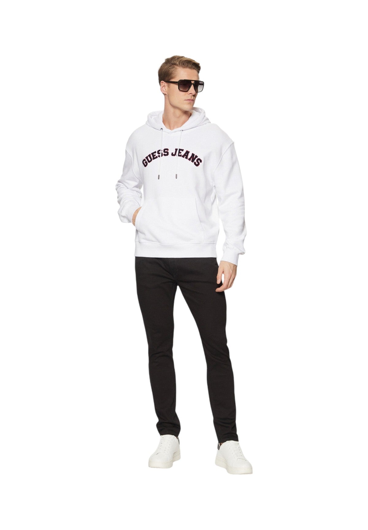 Felpa Pullover Con Cappuccio M5rq44 Pure White