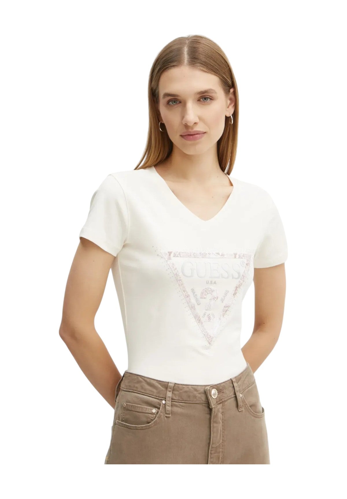 T-Shirt A Maniche Corte W5ri21 Cream White