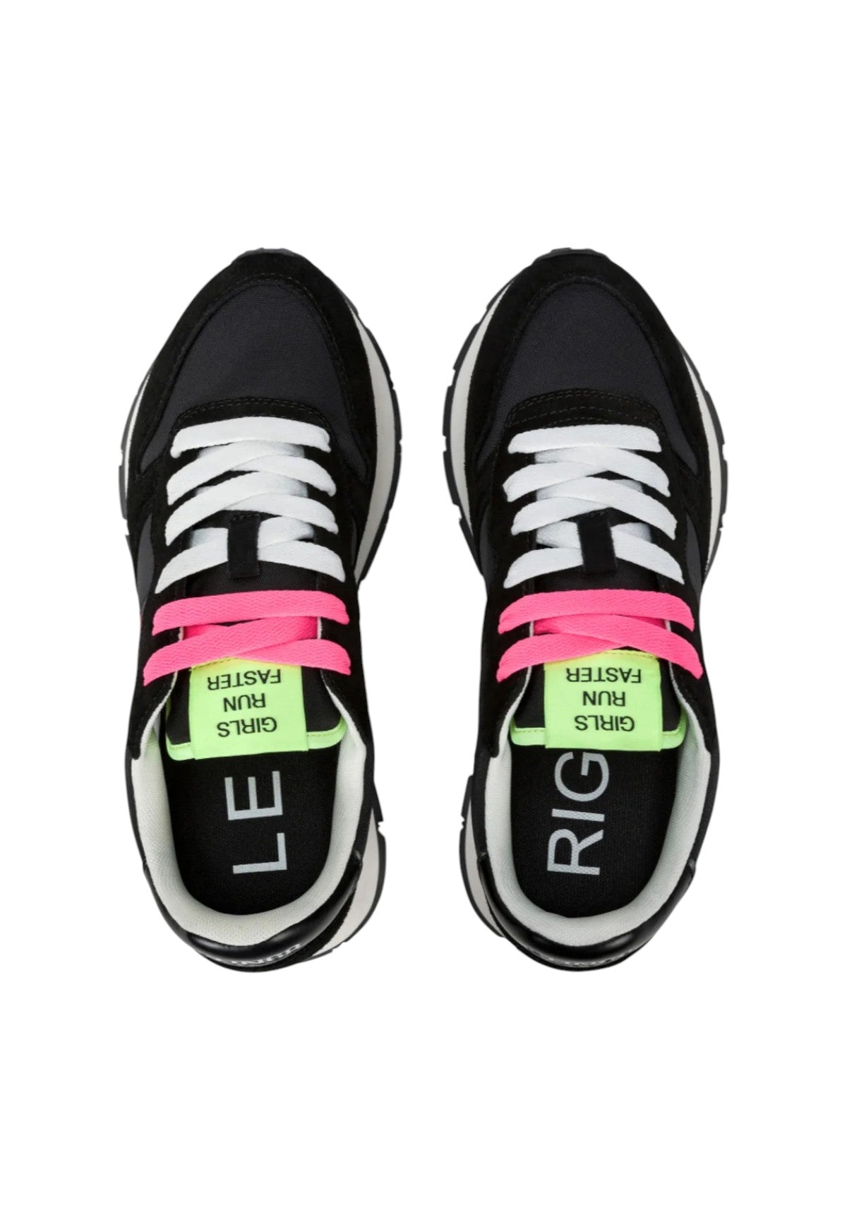 Sneakers Z35201 Nero, Fuxia Fluo