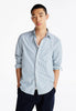 Tommy Hilfiger Camicia a Maniche Lunghe Flex Poplin Classic MW0MW37549 Wedge Blue, Optic White