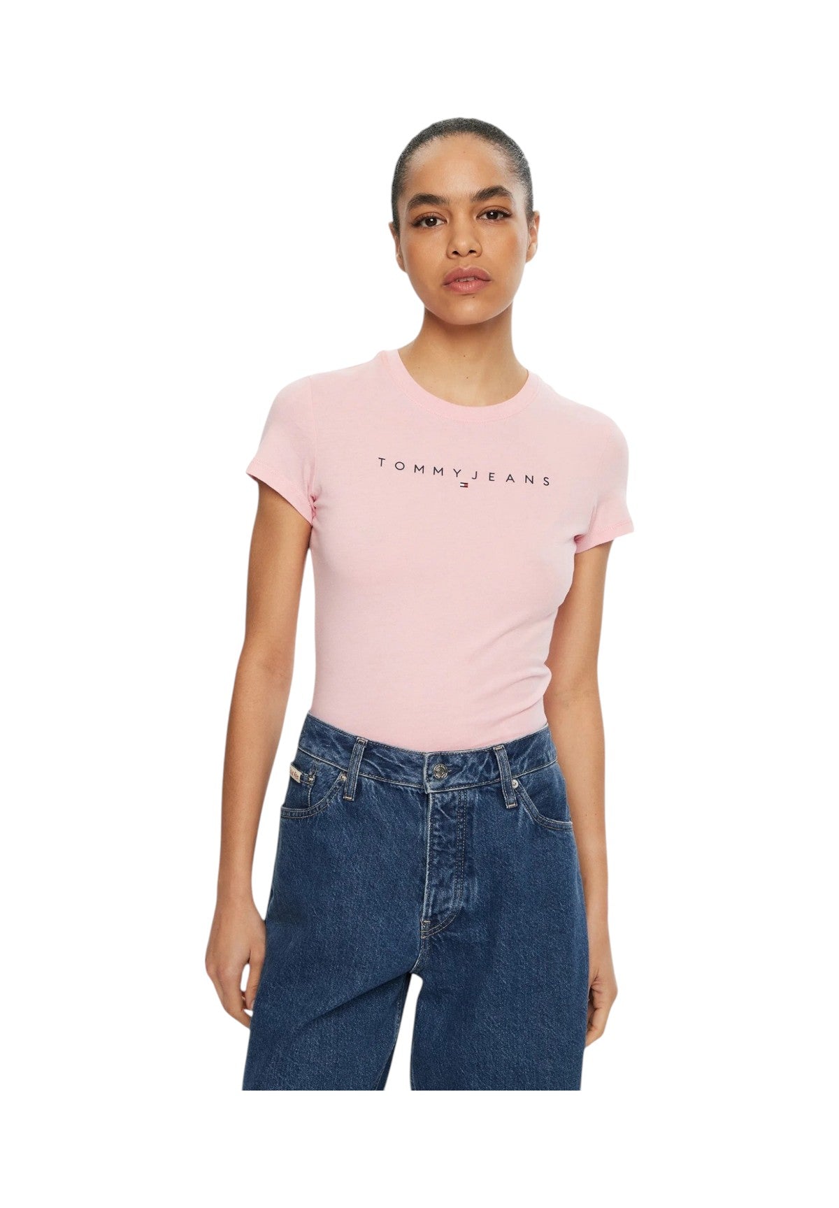 T-shirt a Maniche Corte Tjw Slim Linear Tee DW0DW18398 Pink Sugar