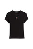 Tommy Jeans T-shirt a Maniche Corte Tjw Slim Badge Rib T DW0DW20463 Black